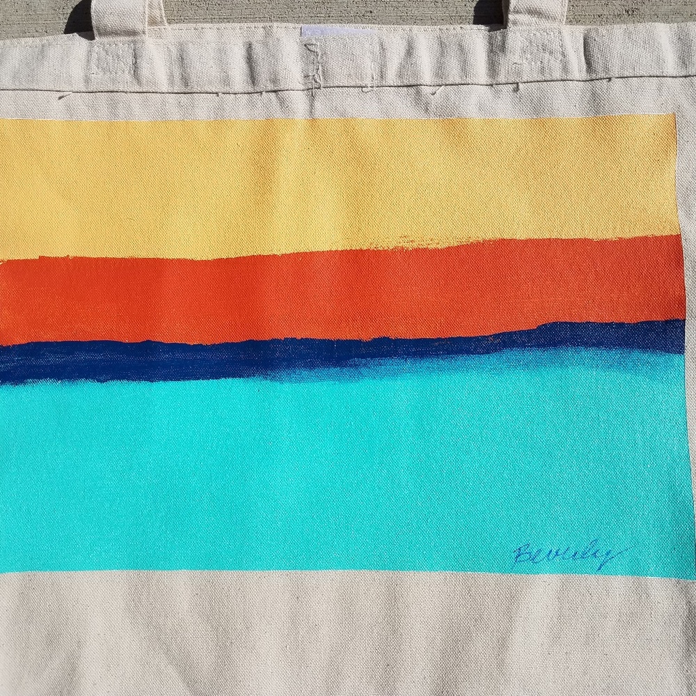 Horizon #10 Hand Painted Cotton Canvas Tote Bag - Picture 3 of 7